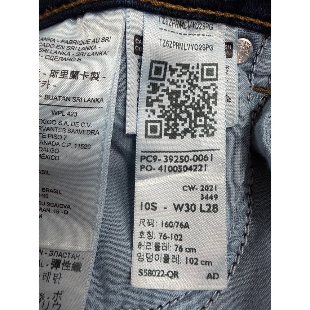 Levi's 505 Classic Straight Mid‎ Rise Jeans Blue Women's Sz 10 W30 L28 - Picture 9 of 11